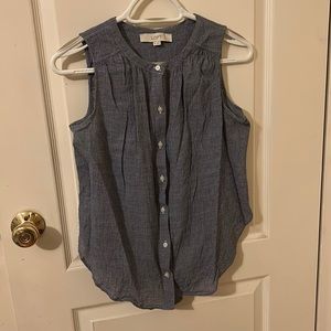 Loft Sleeveless button down blouse